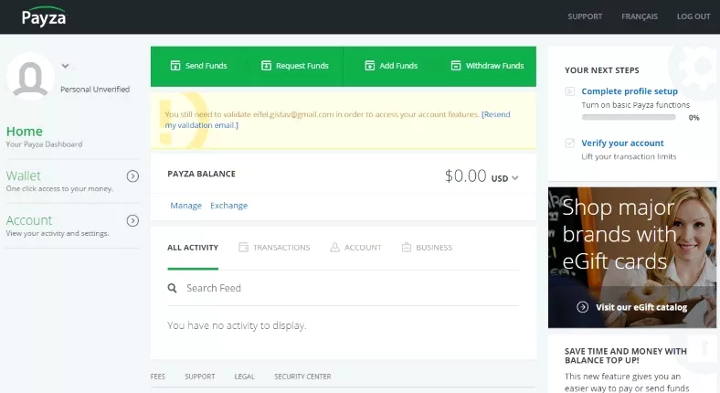 Регистрация Payza в Беларуси 5 Кабинет Rayza
